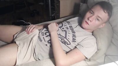 Young Shaved Smooth Twink Pleasures Himself on Live Cam