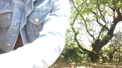 Japanese solo amateur hand job in public outside scene 11