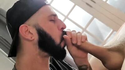 Happy Family Fun: Dads Bareback Action with Step-Sons Blowjob and Cum Shots!