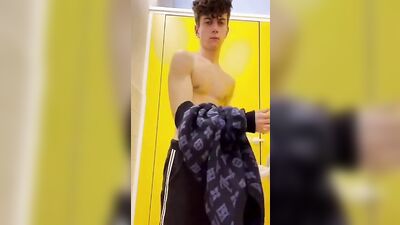 A Public Bathroom Cam Showcases Explosive Cum Shots and a Raucous Handjob