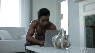 Handsome Black Men Enjoy Steamy Action in the Bedroom with Rough Sex and Unprotected Bareback Fun