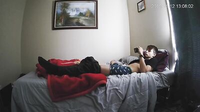 Young and Innocent: A Bedroom Cam Show of a Twink Catching His Own Cum Shot in Private