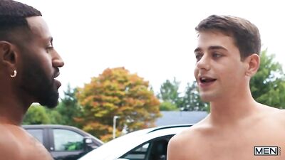 Hot threesome with friends goes wild in public sex show on webcam!