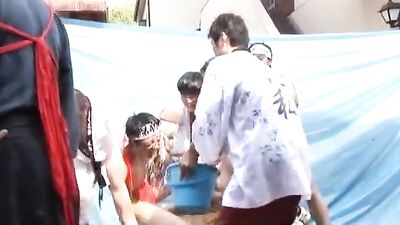 College House Festivus: Twink Asian Amateurs in Fundoshi Style Loincloths on Campus