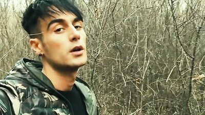 Amateur man pleasures himself in public outside