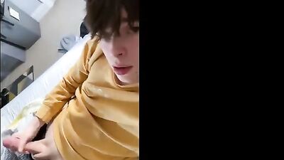 Amateur Twink Shoots Jizz on Web Cam, Handsome Cutie Loves to Masturbate in Front of the Lens