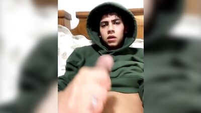 Solo Handjob with a Latino Boyfriend and his Big Cock on Webcam!