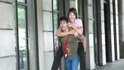 Gay Mega-Cock Anal Fisting Up The Stairs