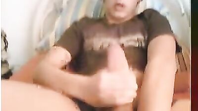 Twinky Bassist Gives a Thick Cock Handjob Live on Cam