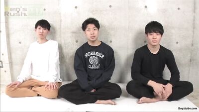 Group of Muscular Asian Men with Huge Dicks Engage in Passionate Group Sex