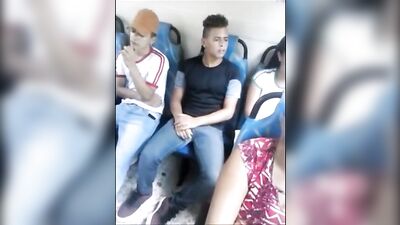 Straight boys cant help but get hard on the subway! Secretly watching each other getting off in public