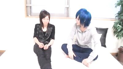 Slim bodybuilder jacks off over big Asian cocks while his wife watches from the sidelines