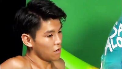 Asian Twinks Compete in Sukiyaki Muscle Flexing while Wanking their Rock-Hard Dicks