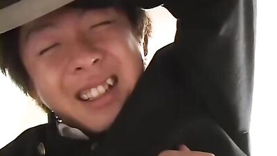 Japanese Student Lovers Get Fucked in the Ass by Two Big Dicks!