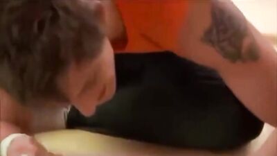 Licking friends feet gets him horny