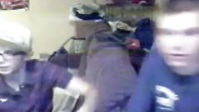 Big-Dicked Buddies Sucking and Jerking Off Each Other While Teasing Their Friends with Cumshots (No Cum)