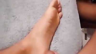 The Foot Fetishists Dream - Hot Latin Boy Cums All Over His Own Feet