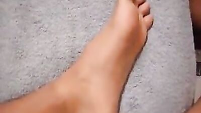 The Foot Fetishists Dream - Hot Latin Boy Cums All Over His Own Feet