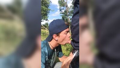 Amateur blonde boys suck and fuck in public