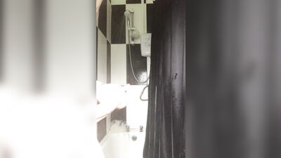 Buddy Shows Off His Huge Cock in the Shower