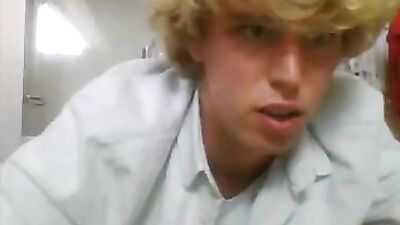 Young and tight in bed: Amateur blonde boys play with their asses