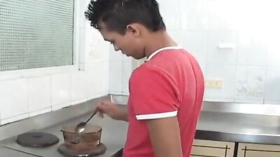 Bareback Action Latino Frenzy - Tag Team Cumshot Scene!