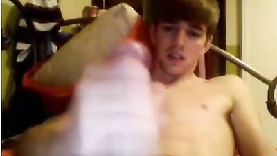 Sexy Twink Gets Slammed By A Huge Dildo!