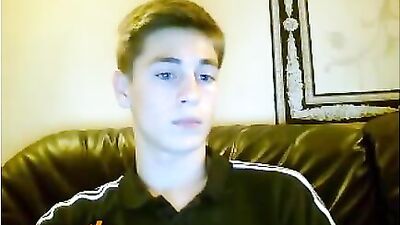 Baby Blonde Twink Sits on Sofa and Masturbates