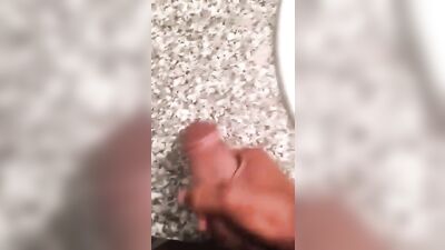 Black Twink Shoots Solo in the Bathroom