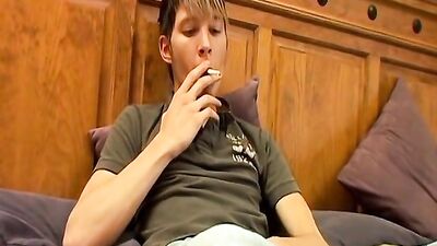 Handsome Young Man Pleasures His Huge Dick and Cums All Over the Place - Big Cock Handjob!