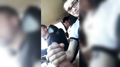 Pounding on the train seat, his cock throbbing with desire