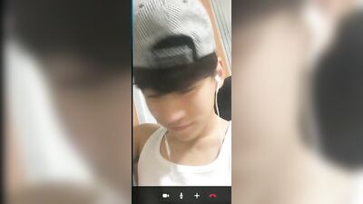 Asian Fresh-Faced Hunk on Webcam, Squirts All Over Himself in Solo Cumshot Showcase