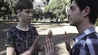 Two eager twinks take in massive cocks with no protection, as they suck and fuck their way to satisfaction!