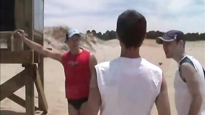 Golden Showers on the Beach: Hot Twink Boys Get Down and Dirty with Cumshots