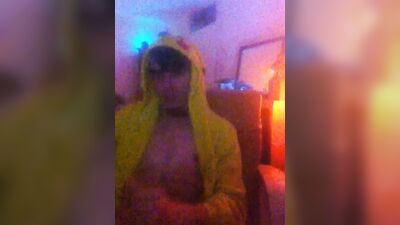 Jerking off in a retro styled bedroom