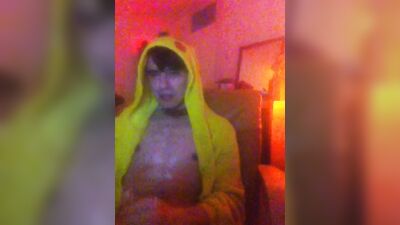 Jerking off in a retro styled bedroom