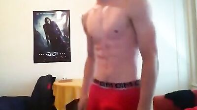 Gay Amateur Muscle Flexing and Cumming Solo - Hot Poser