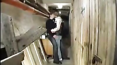 Raw and Rough Sex Between a Muscular Man and a Beautiful Blonde: A Bareback Action Cumshot Video in the Basement