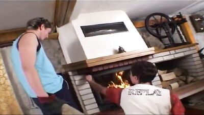 Bare Boys Fuck By The Fireplace