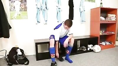 Watch two athletic guys relax after a game in a hot, sexy bareback scene with cum shots all around!