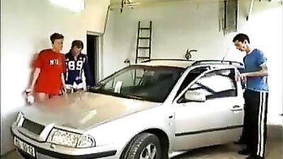 Watch these hot guys have a wild time in the garage in this bareback action video! With cum shots and rough sex, you wont want to miss out on this one