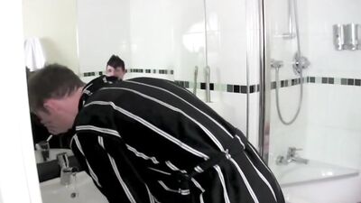 Caught in the Act: Muscular Stallions and Tiny Twinks Engage in Steamy Public Bathroom Encounters, Resulting in a Splashy Finish