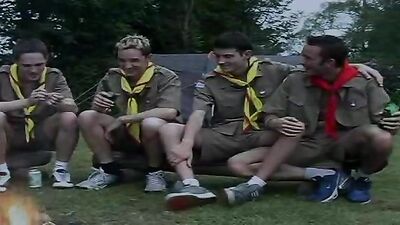 Tent-based Excitement: An Action-packed Adventure with Randy Blonde Men