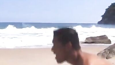 Crazy Hot Beach Hookup with a Biracial Twink and his Huge Black Cock