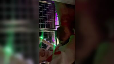 Muscle daddy sucks large twink dick on public ferris wheel during pride