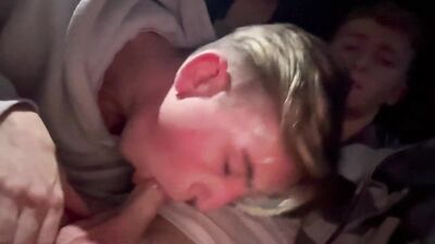 Twink Almost Caught Sucking Boyfriends Cock In Car