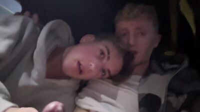 Twink Almost Caught Sucking Boyfriends Cock In Car