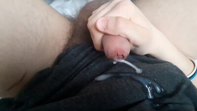 Closeup orgasm in bed