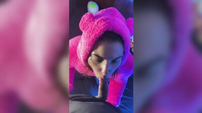 Femboy in pajamas drinking milk from BBC - Full video at OF/EMMAINK13