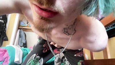 Sexy Alt Emo Daddy ASMR JOI Humping Bed With Huge Cumshot On Self (SO HOT) Hot Dom ASMR JOI